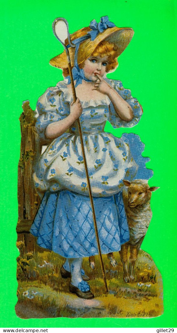 CHROMOS-DÉCOUPIS ENFANT - JEUNE FILLE BERGÈRE - LITTLE BO-PEEP No 146 C - DIMENSION 9 X 17 Cm - - Ragazzi