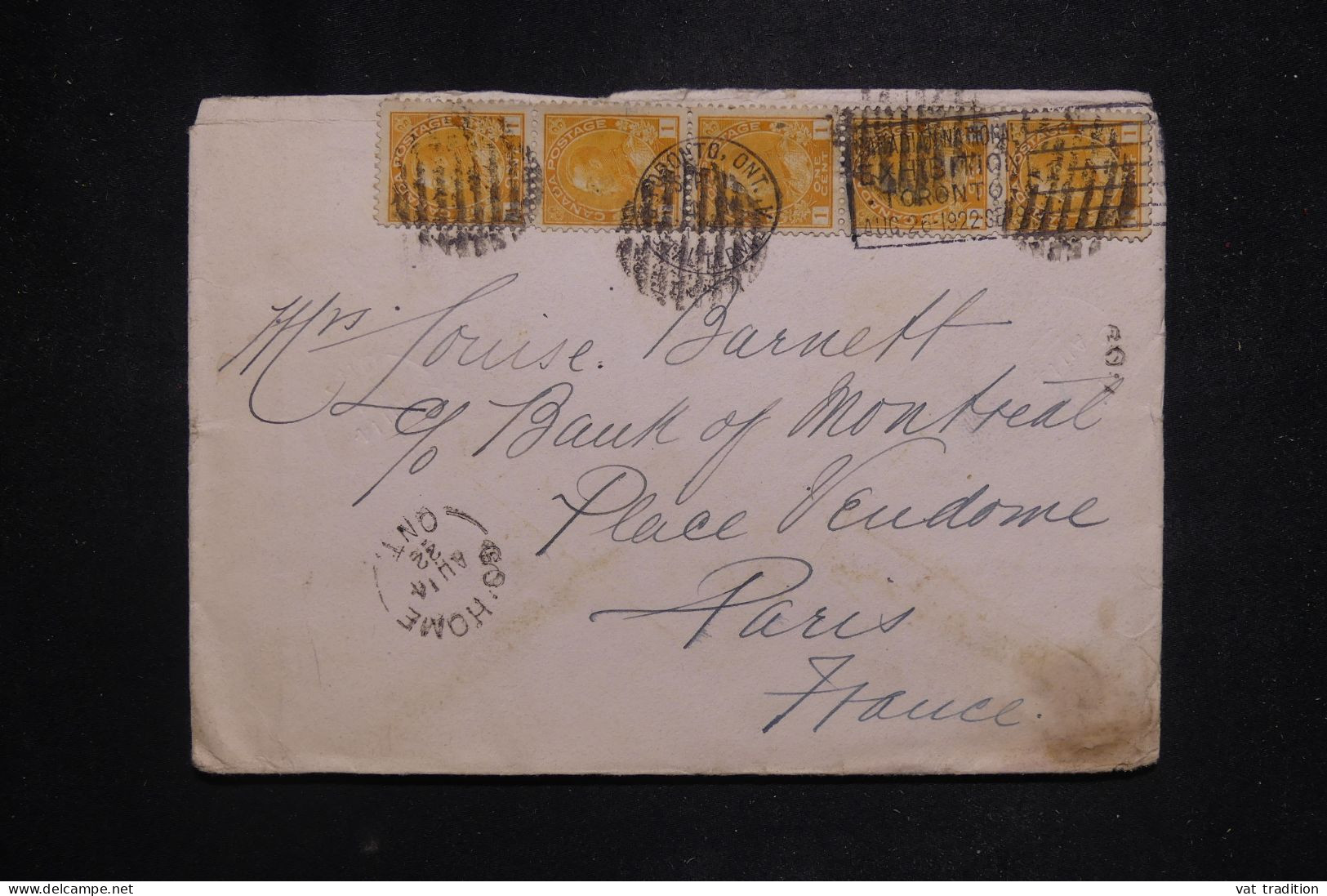 CANADA - Enveloppe De Toronto Pour Paris En 1922 - L 146718 - Lettres & Documents