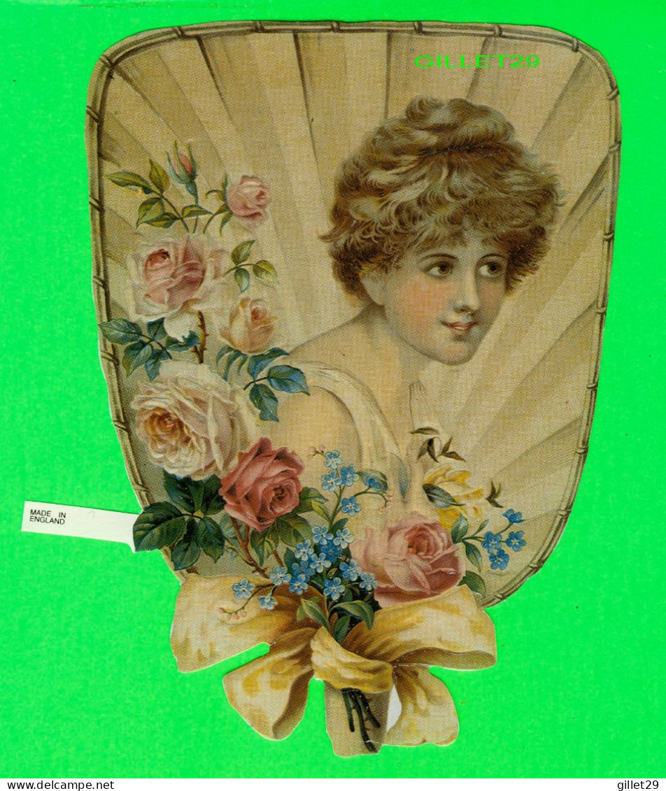 CHROMOS-DÉCOUPIS FEMME AVEC DES FLEURS  - DIMENSION 13 X 16 Cm - - Altri & Non Classificati