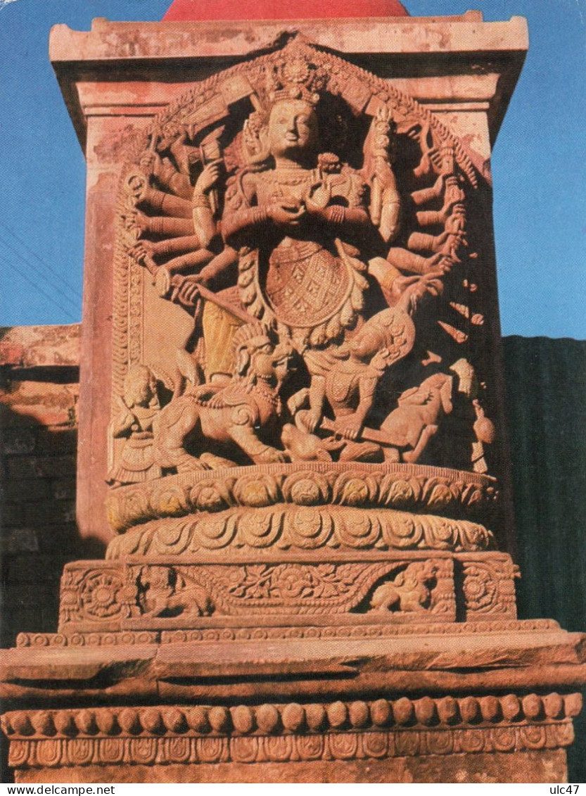 - Stone Image Of Ugrachandi. Bhadgaon.   Courtesy: Dept. Of Tourism. HMG. - Scan Verso - - Népal