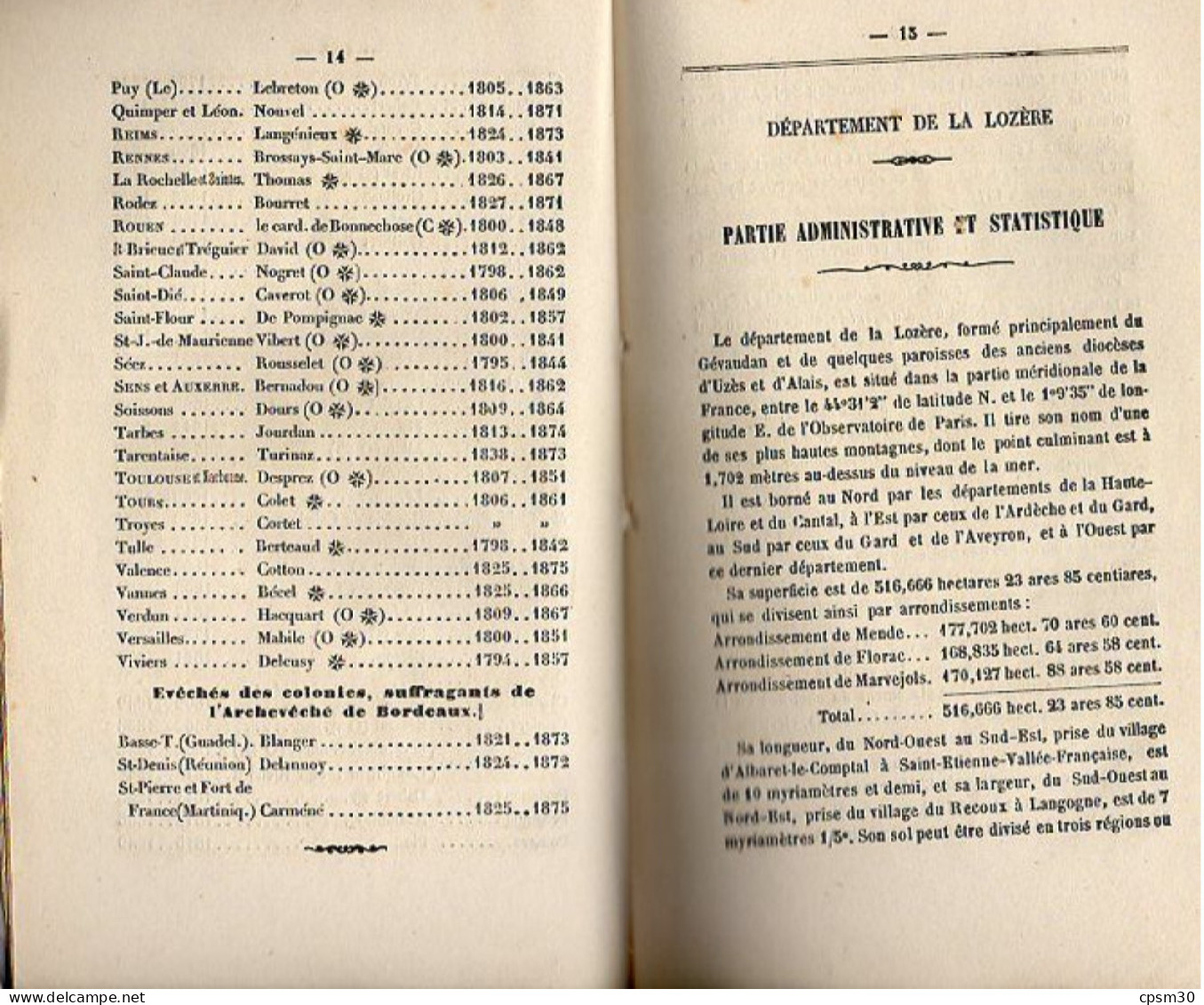 ANNUAIRE - 48 - Département Lozère - Année 1876, Administratif Statistique Historique Et Agricole - Directorios Telefónicos