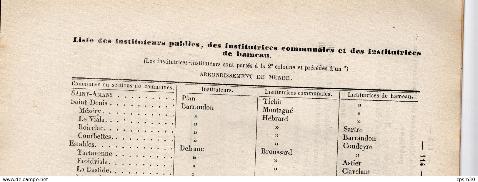 ANNUAIRE - 48 - Département Lozère - année 1876, Administratif Statistique Historique et Agricole