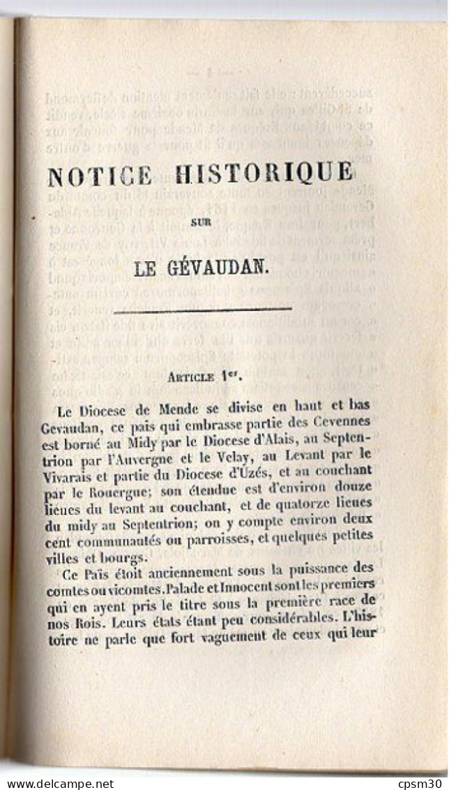 ANNUAIRE - 48 - Département Lozère - année 1876, Administratif Statistique Historique et Agricole