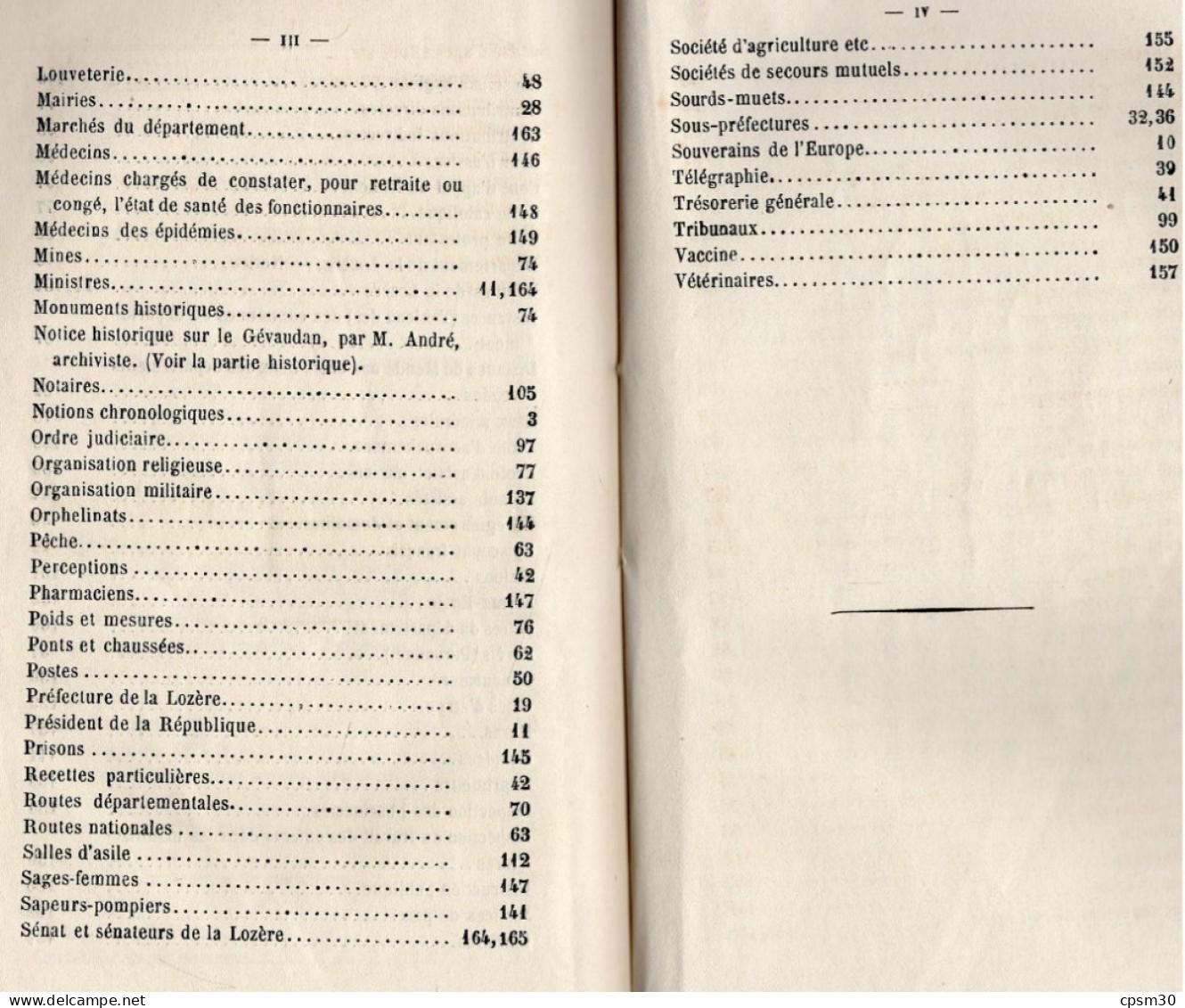 ANNUAIRE - 48 - Département Lozère - année 1876, Administratif Statistique Historique et Agricole
