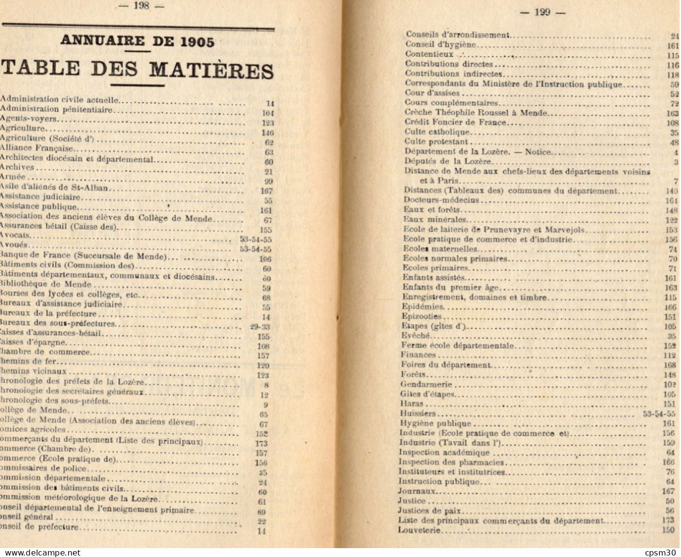 ANNUAIRE - 48 - LOZÈRE - Administratif Statistique Historique Et Agricole 1905 - Telephone Directories