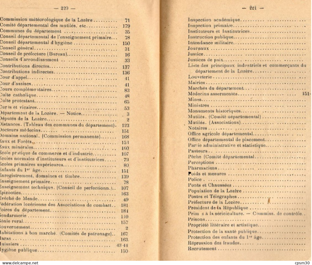 ANNUAIRE - 48 - LOZÈRE - Administratif Statistique Historique Et Agricole 1929/30 - Telephone Directories