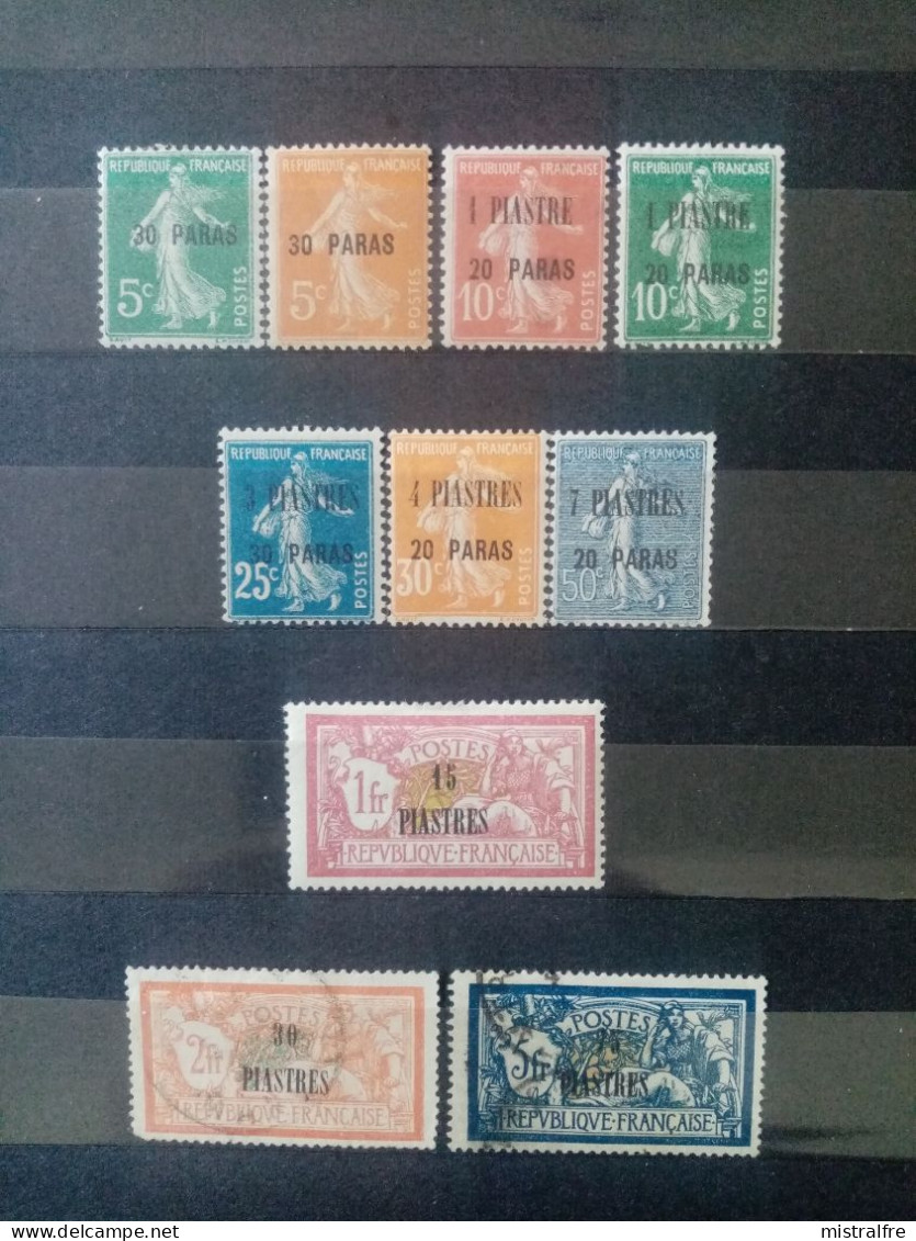 LEVANT.1921 à 1922.Série Complète N° 28 à 37. Types SEMEUSE Et MERSON. 8 NEUFS Et  2 Oblitérés. Côte YT 2022 : 42,50 € - Unused Stamps