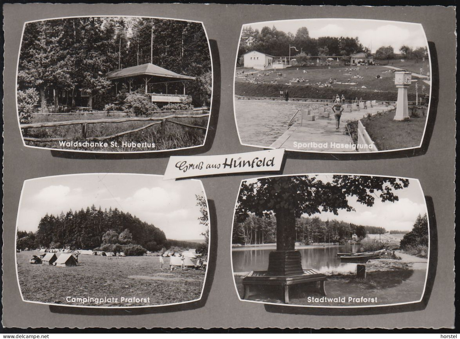 D-36088 Hünfeld - Rhön - Alte Ansichten - Waldschänke St. Hubertus - Freibad - Sportbad - Camping - Hünfeld