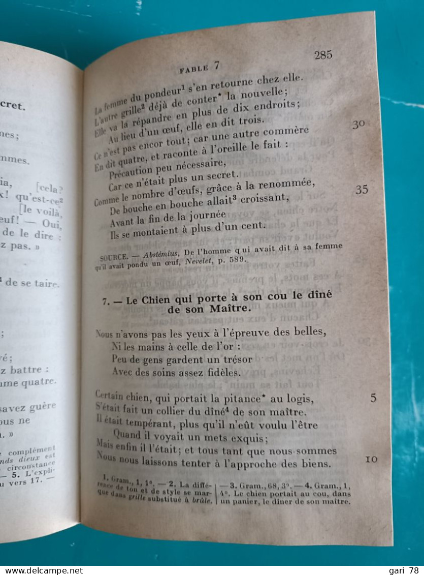 LA FONTAINE Fables - Classiques Hachette En 1959 - Auteurs Français