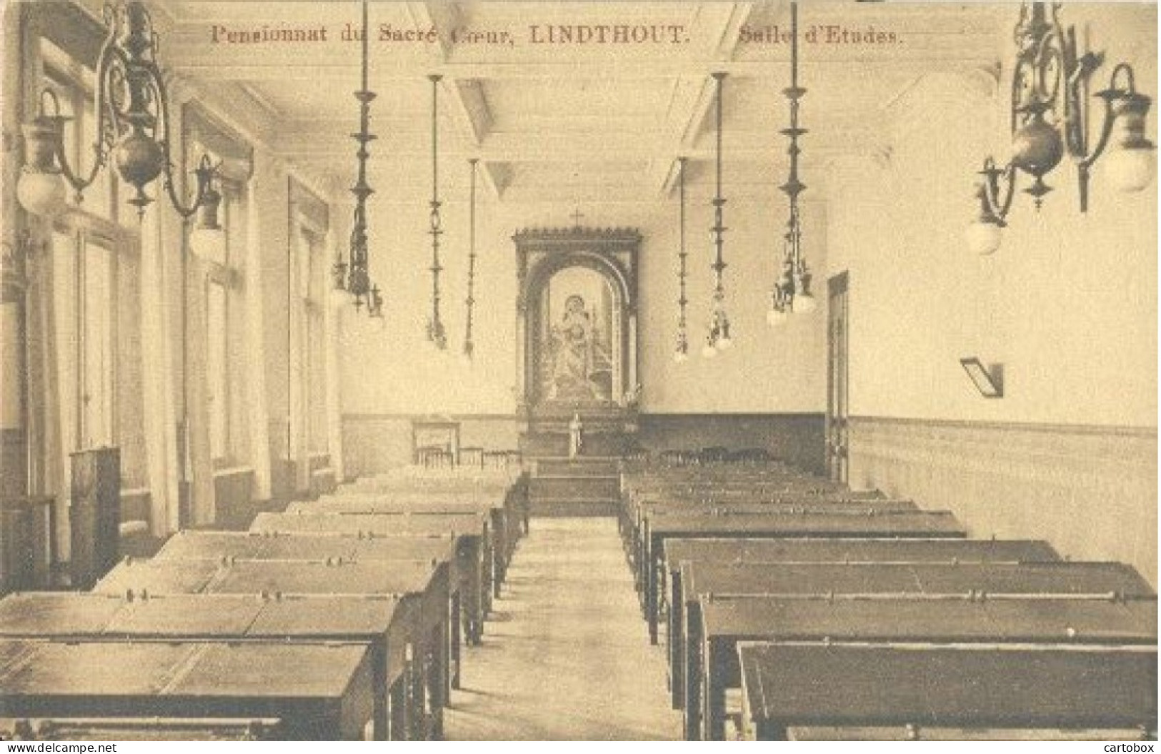 Sint Lambrechts - Woluwe (Brussels Gewest), Pensionnat Du Sacré Coeur Lindthout, Salle D'' études - Enseignement, Ecoles Et Universités