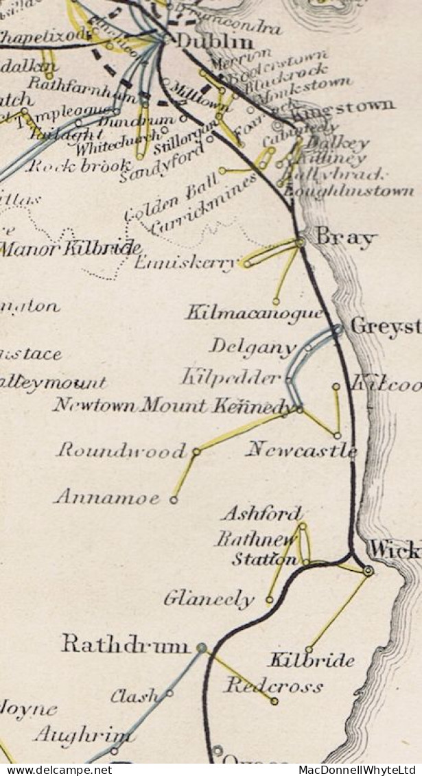 Ireland Wicklow 1834 Letter To Dublin At "5" With RATHDRUM/29 Town Mileage Mark In Red - Préphilatélie