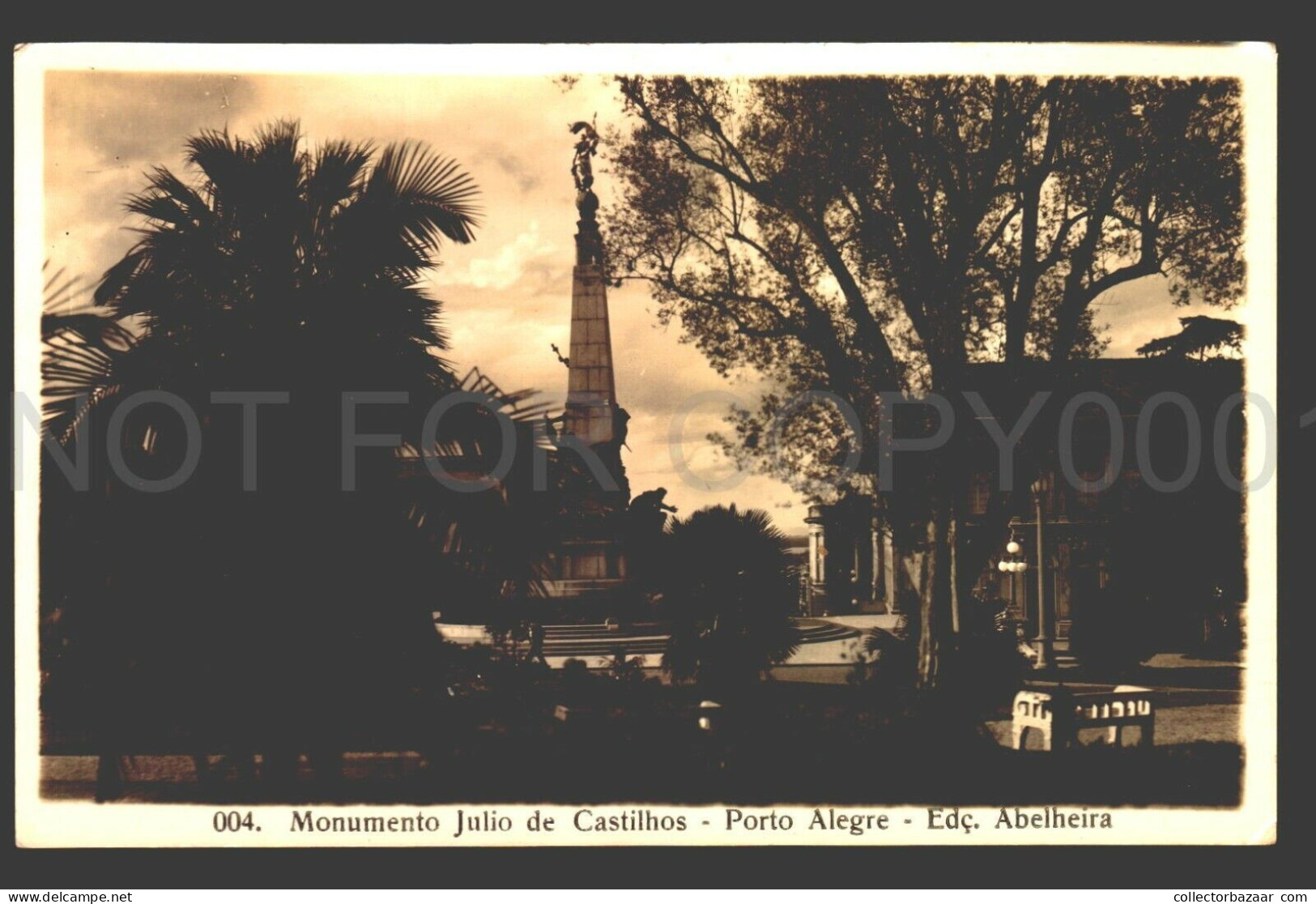 Brazil Porto Alegre Monumento Real Photo Postcard Original Ca1900 Abelheira - Porto Alegre