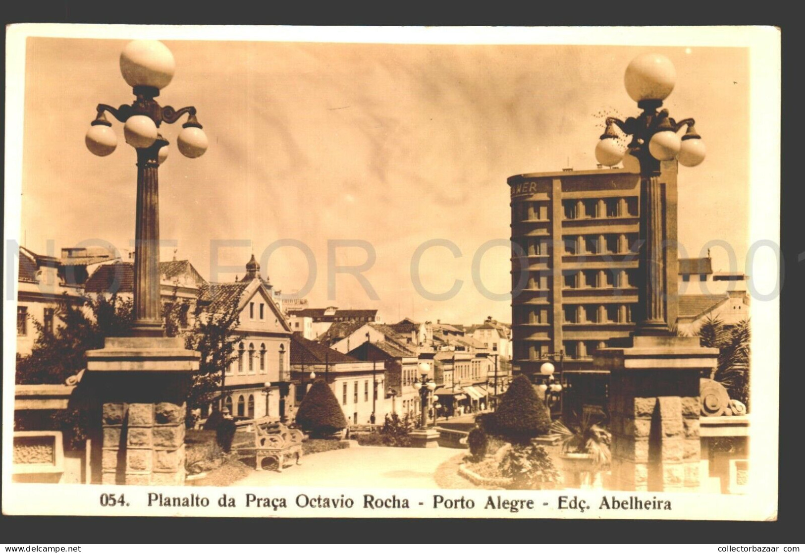 Brazil Porto Alegre Praca Rocha Real Photo Postcard Original Ca1900 Abelheira - Porto Alegre