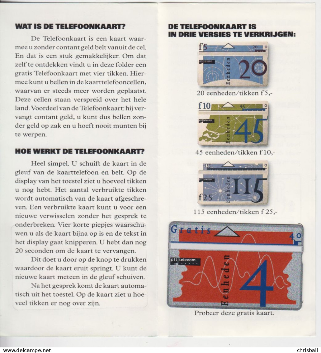 Netherlands Phonecard - 4u Gratis Card In Folder - Public