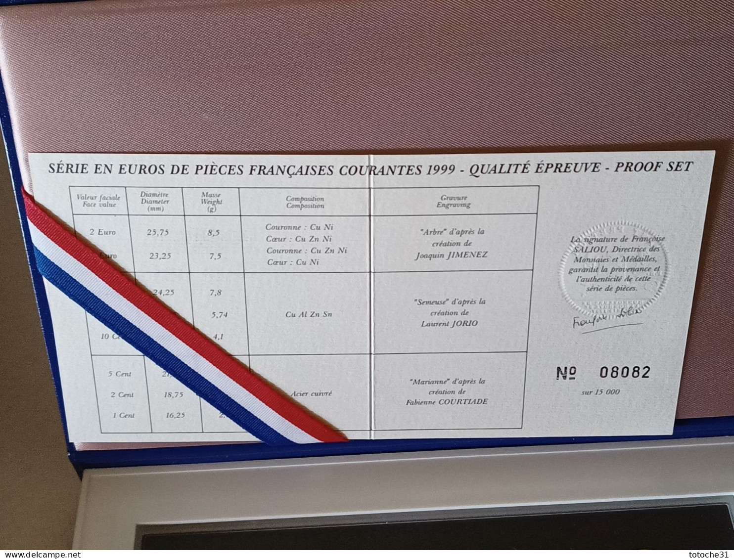 France Monnaies Belle épreuve Euros Complète 1999 - Sammlungen