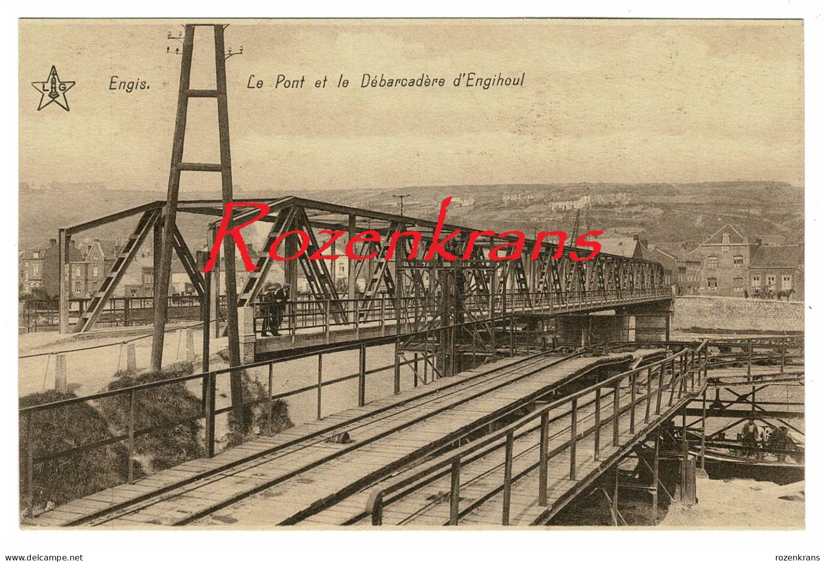 Engis Le Pont Et Le Debarcadere D'engihoul CPA Rare Zeldzaam Chemin De Fer Spoorweg Animee Liege (En Très Bon état) - Engis