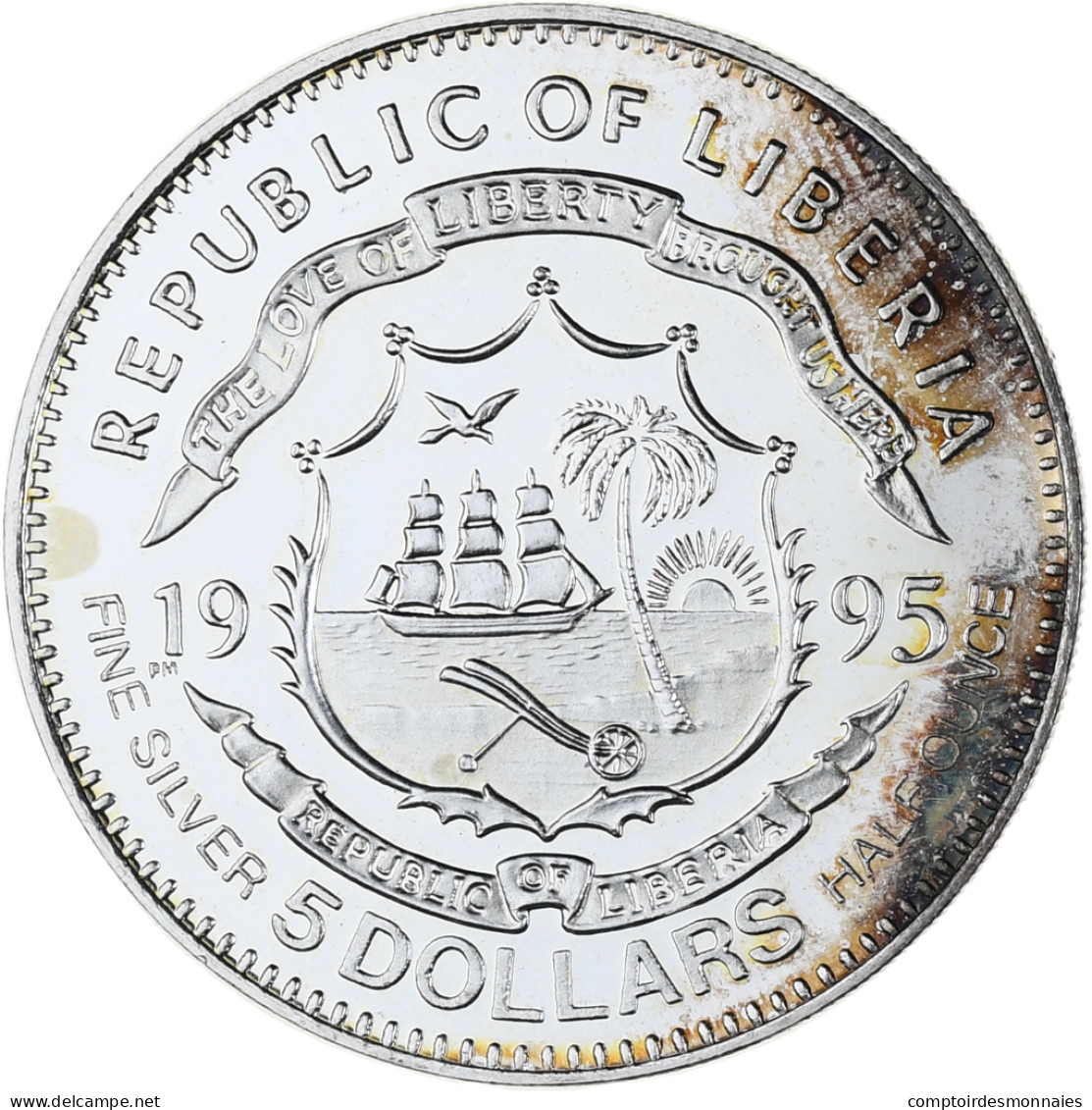 Monnaie, Libéria, 5 Dollars, 1995, SUP+, Argent, KM:562 - Liberia