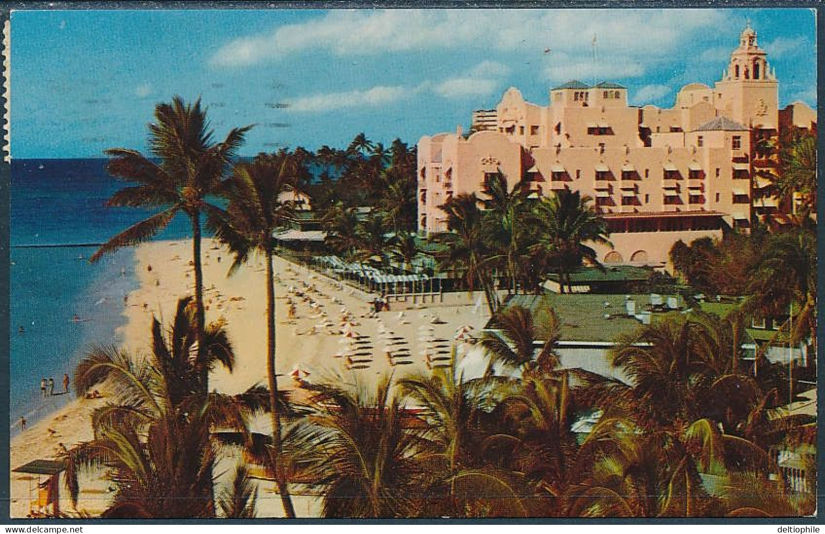 Waikiki Beach And Royal Hawaiian Hotel, Honolulu - Posted 1964 - Honolulu