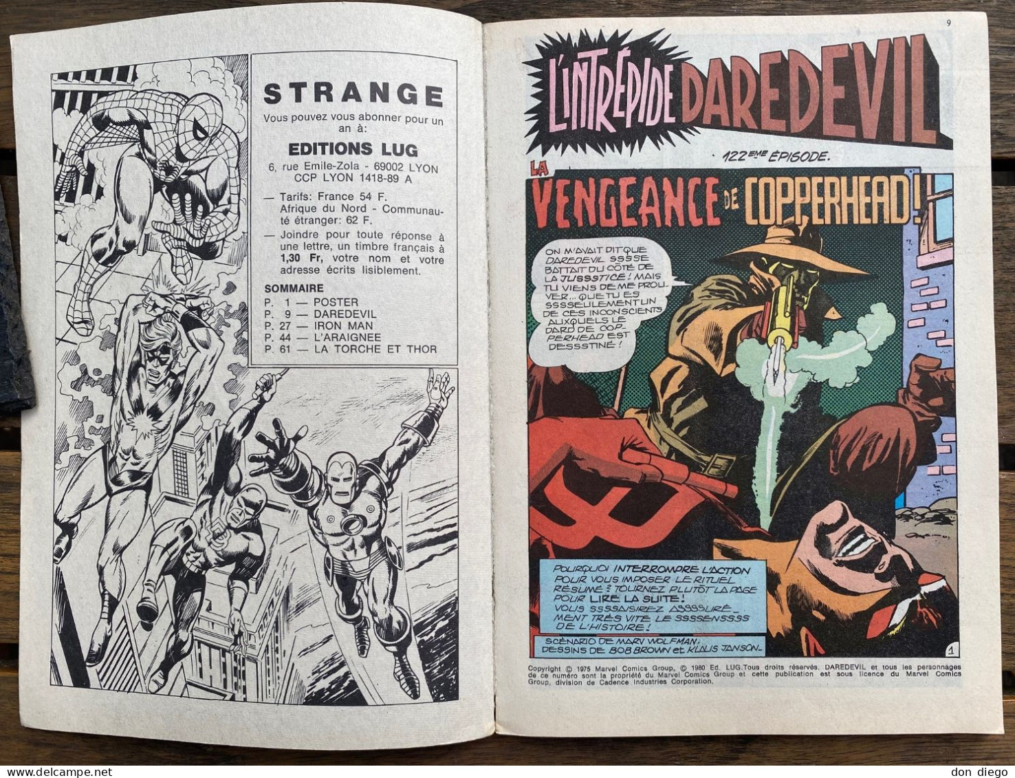 Strange N°122  5 Février 1980 Daredevil / Iron Man / L'Araignée/ La Torche Et Thor  Très Bon état - Strange