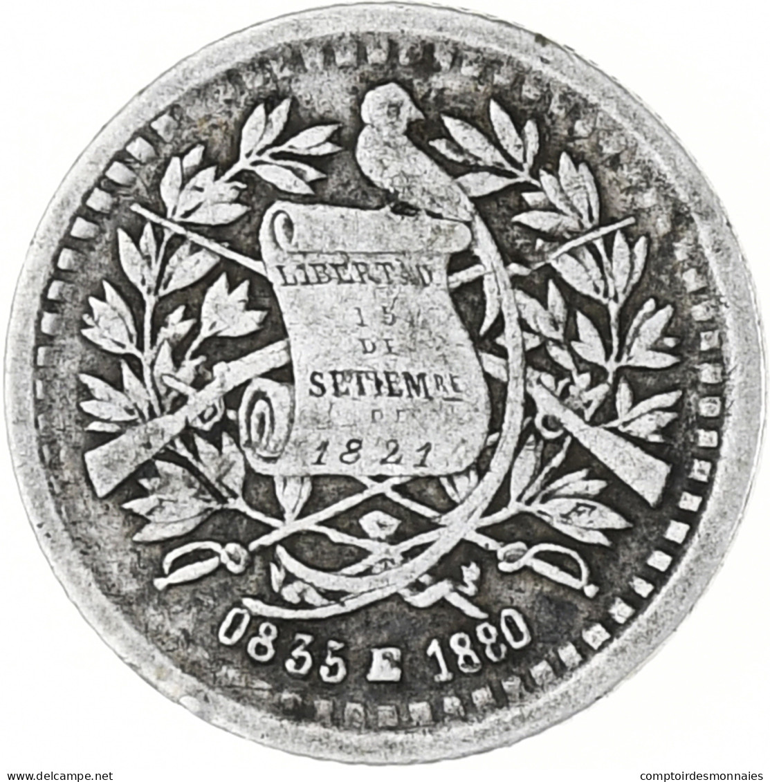 Monnaie, Guatemala, 1/2 Real, Medio, 1880, SUP, Argent, KM:155.1 - Guatemala