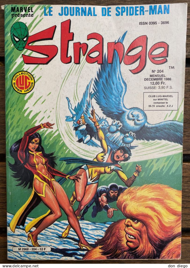 Strange N°204  Décembre 1986 Daredevil / L'Araignée / La Division Alpha - Strange