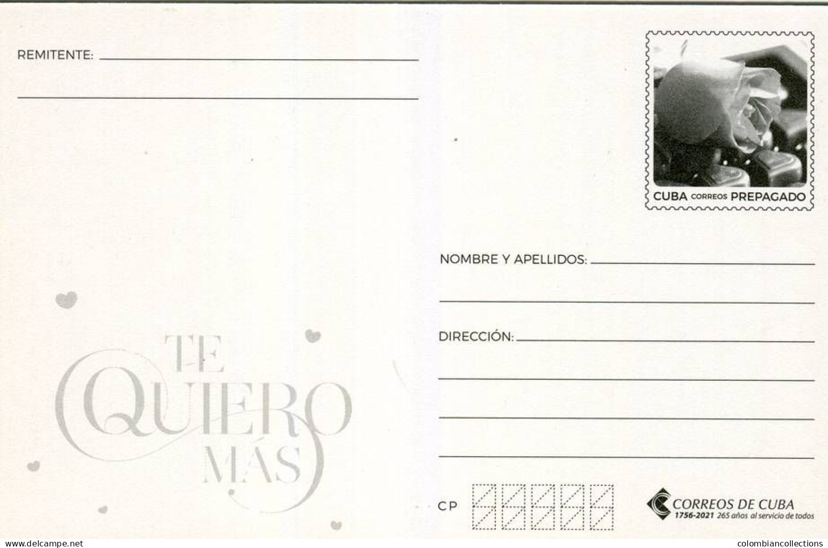 Lote PEP1525, Cuba, Entero Postal, Stationery, San Valentin, 2-10, I Love You More, Flower - Maximum Cards