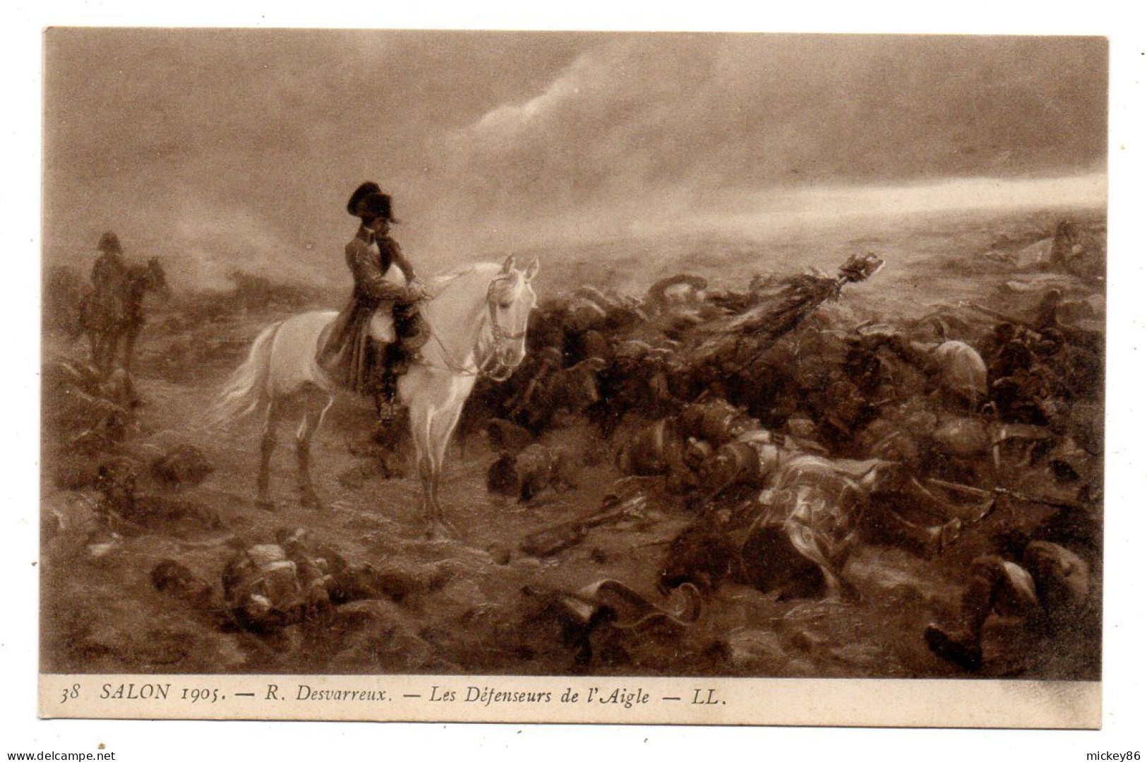 Histoire--Célébrités-tableau--Napoléon--Les Défenseurs De L'Aigle  Par Desvarreux--salon 1905--carte Précurseur - Storia