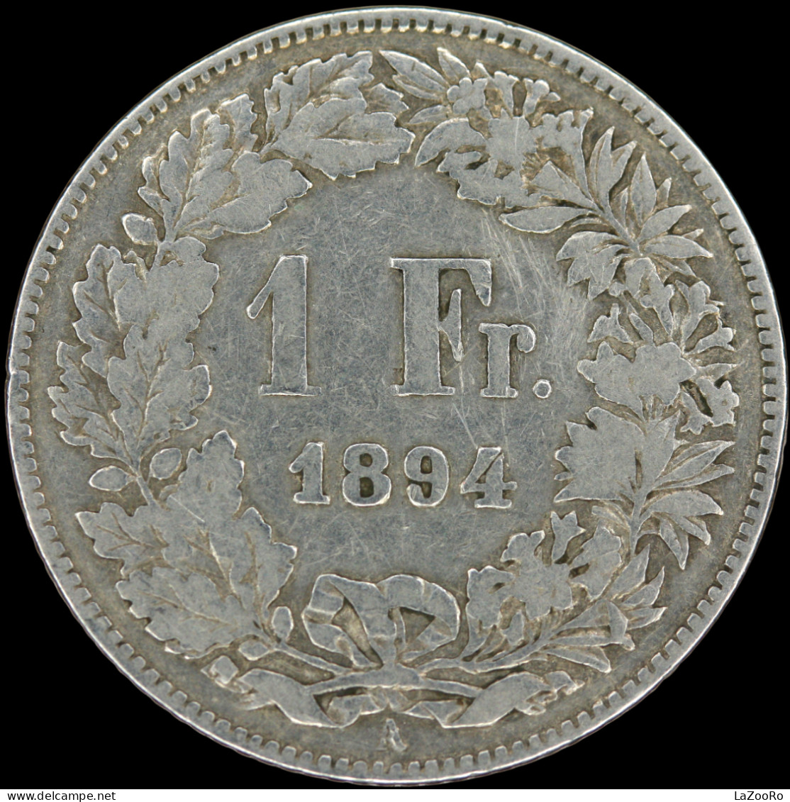 LaZooRo: Switzerland 1 Franc 1894 VF - Silver - 1 Franc