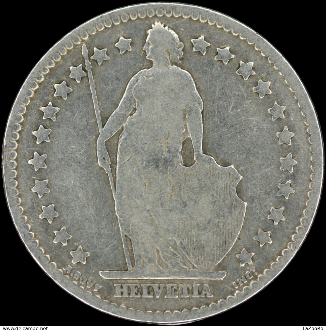 LaZooRo: Switzerland 1 Franc 1894 VF - Silver - 1 Franc