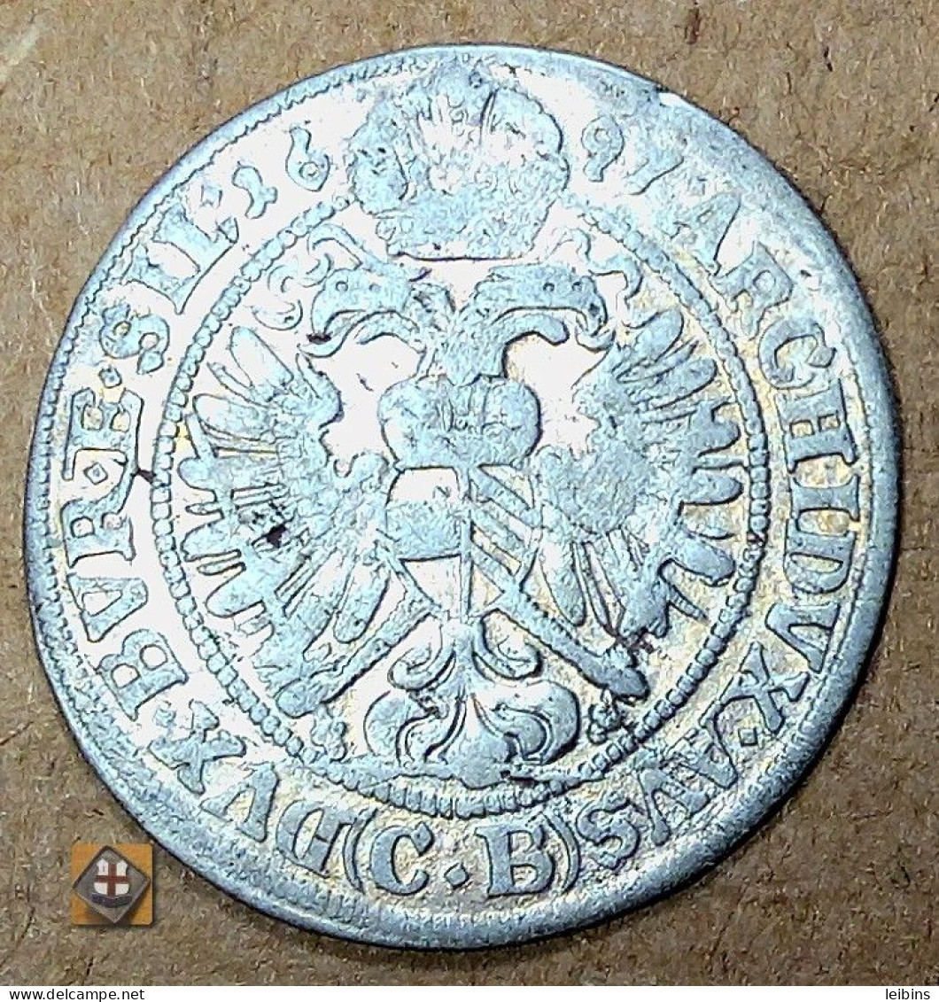Bohemia Silesia 1697 CB - 3 Silver Kreuzer (Leopold I, Brieg) /XF - Tschechische Rep.