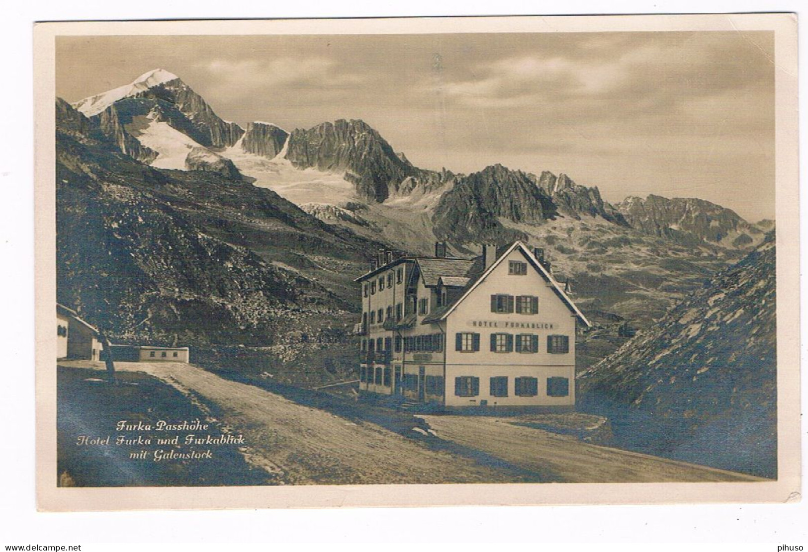 CH-7987  FURKA-PASHÖHE : Hotel Furka Und Furkablick Mit Galenstock - Lens