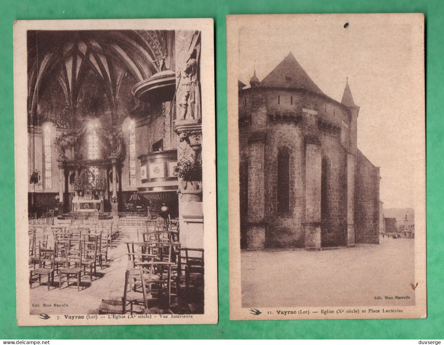 46 Lot Vayrac 2 Cartes Postales De L ' Eglise   ( Format 9cm X 14cm ) - Vayrac