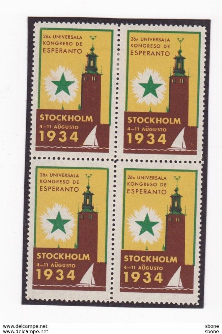 Vignettes Esperanto - 26a Universala Kongreso De Esperanto - Stockholm 1934 - Esperanto