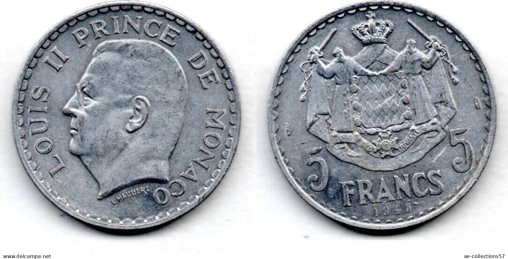 MA 24296 / Monaco 5 Francs 1945 TTB - 1960-2001 Nouveaux Francs
