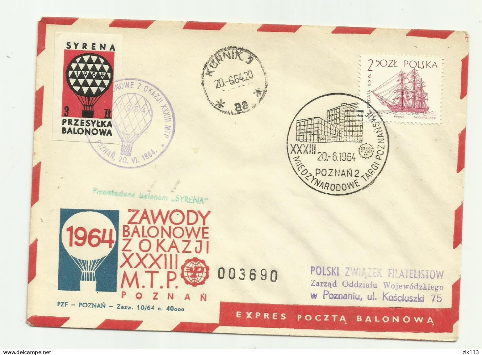 Poland 1964 - Balloon Post - Palloni