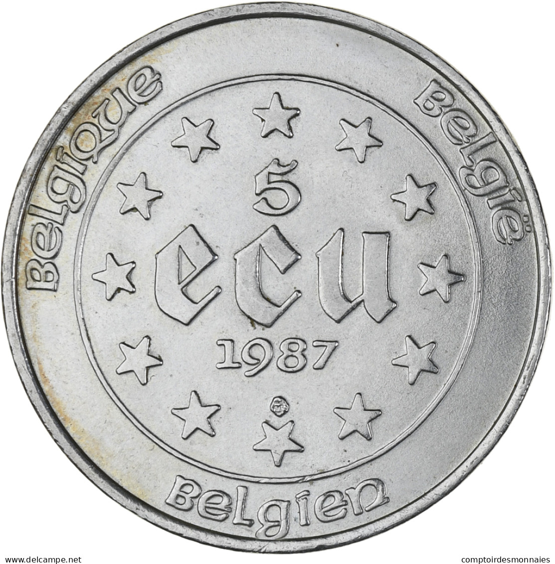 Monnaie, Belgique, 5 Ecu, 1987, SPL, Argent, KM:166 - Autres & Non Classés