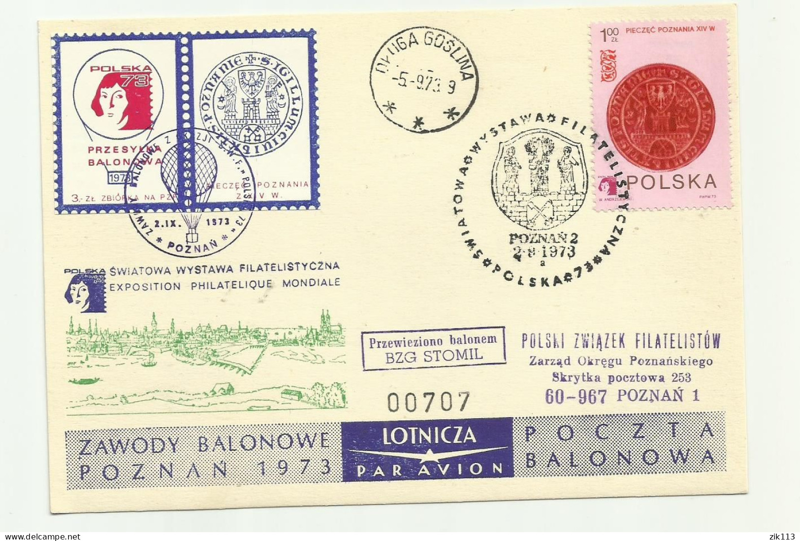 Poland 1973 - Balloon Post - Globos