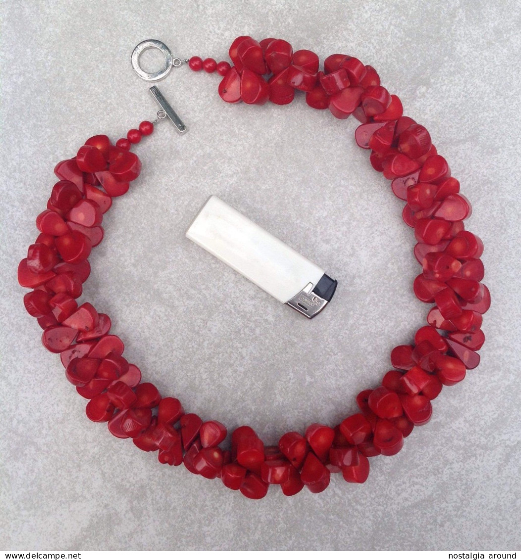 You Will Enjoy To Have This Unique Necklace! 1 Life Necklace Natural Antique Red Coral Stone Beads  320 Grams - Non Classés