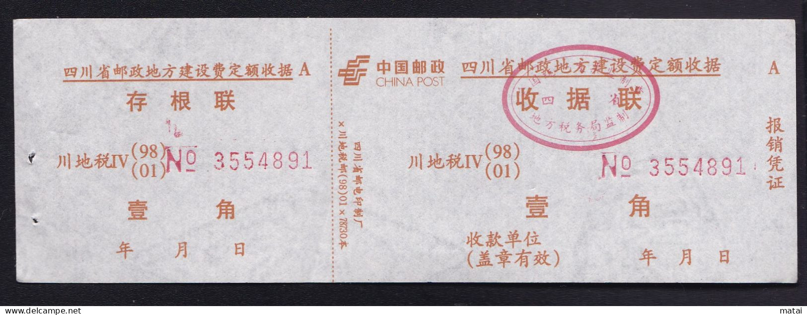 CHINA CHINE CINA  SICHUAN  ADDED CHARGE LABEL (ACL) 0.10 YUAN - Otros & Sin Clasificación