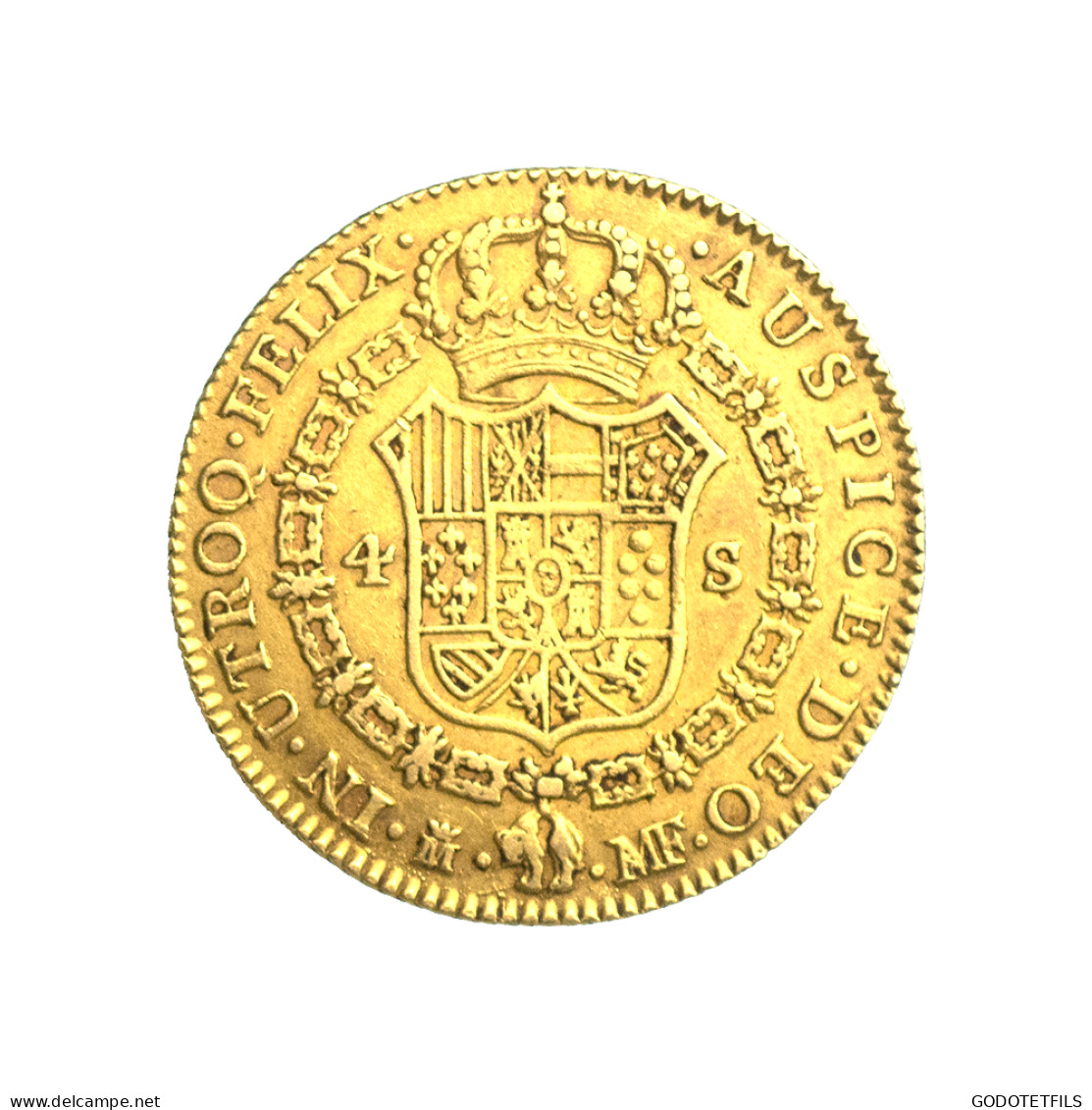 Espagne-4 Escudos Or Charles IV 1795 Madrid - Collections