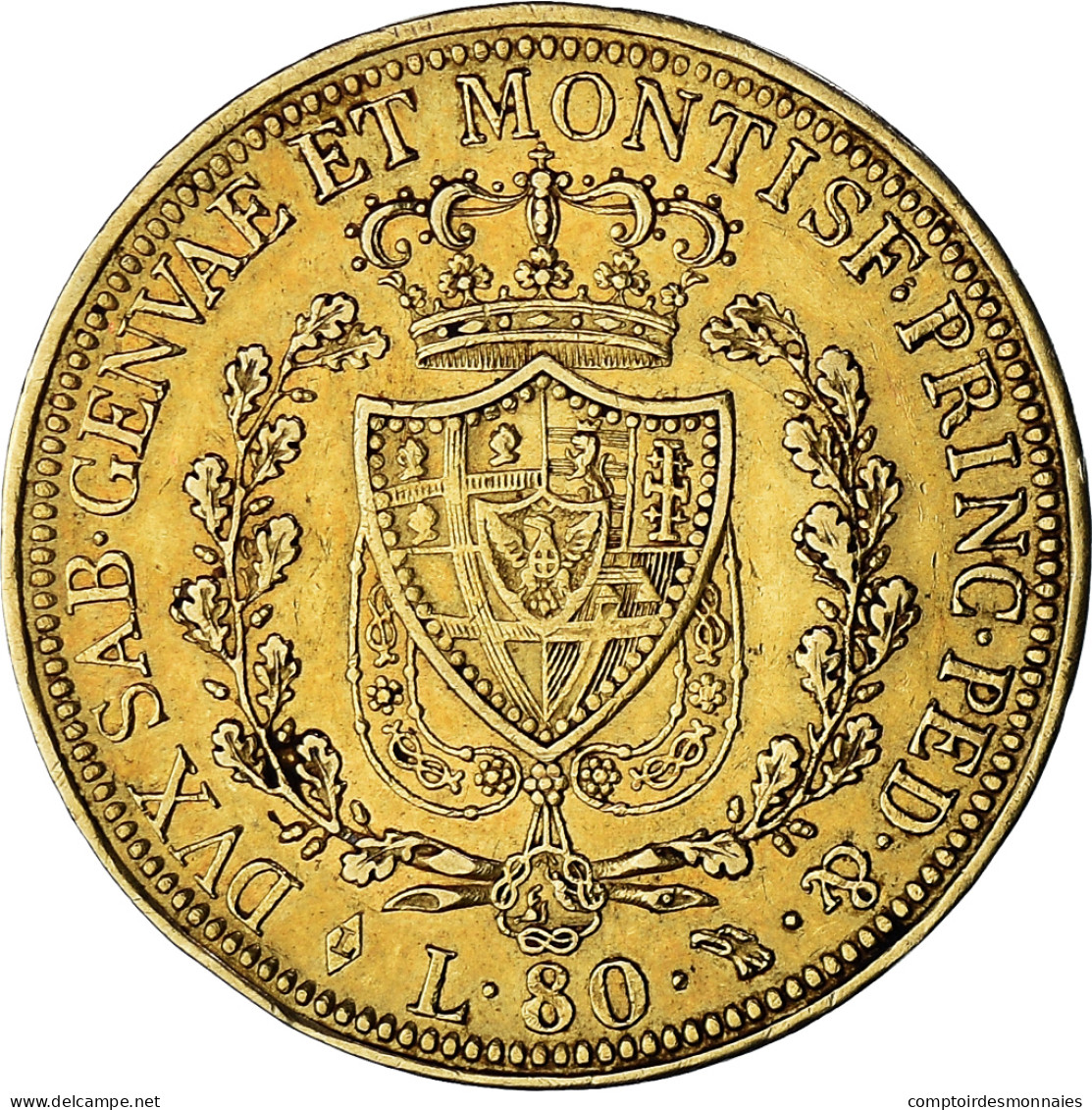 Monnaie, États Italiens, SARDINIA, Carlo Felice, 80 Lire, 1825, Torino, TTB - Italian Piedmont-Sardinia-Savoie