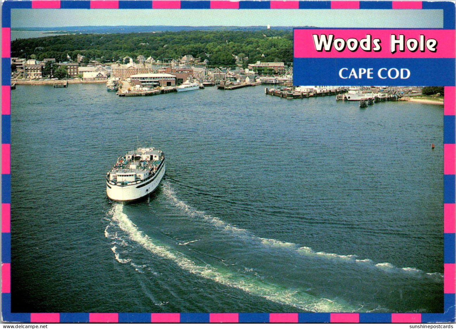 Massachusetts Cape Cod Woods Hole Island Ferry Entering Woods Hole From Martha's Vineyard - Cape Cod