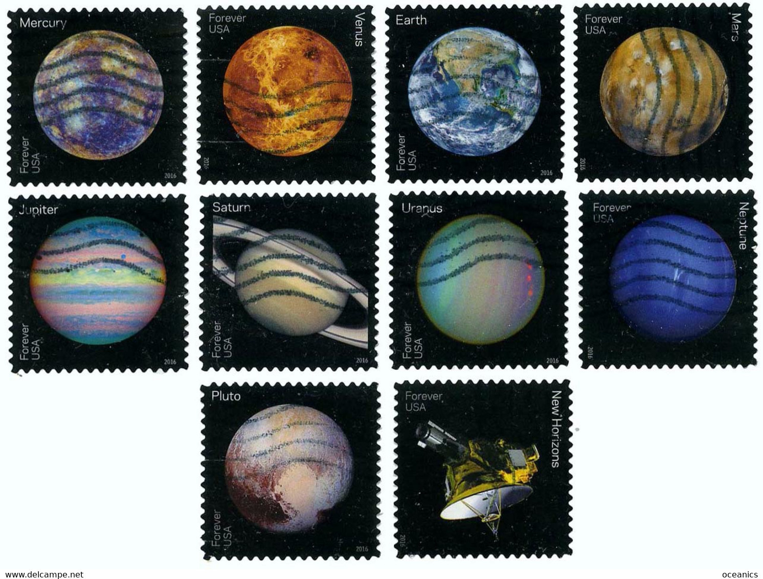 Etats-Unis / United States (Scott No.5069-78 - Views Of Our Planets) (o) Set Of 10 - Sonstige & Ohne Zuordnung