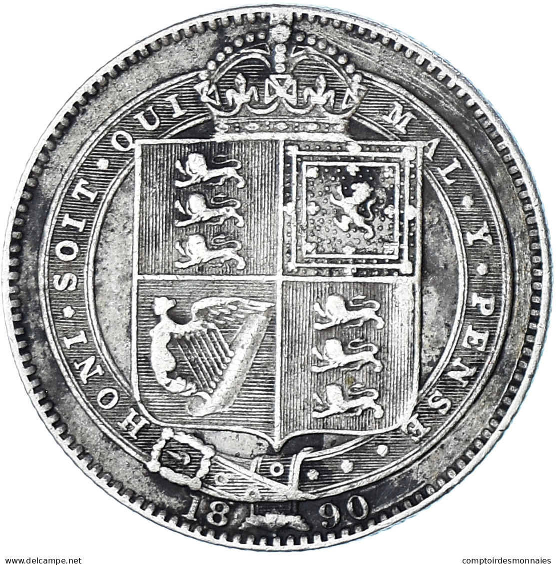 Monnaie, Grande-Bretagne, Victoria, Shilling, 1890, TB+, Argent, KM:774 - I. 1 Shilling