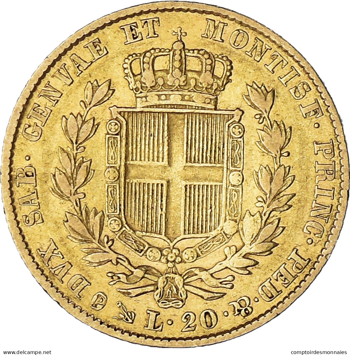 Monnaie, États Italiens, SARDINIA, Carlo Alberto, 20 Lire, 1841, Genoa, Très - Italian Piedmont-Sardinia-Savoie