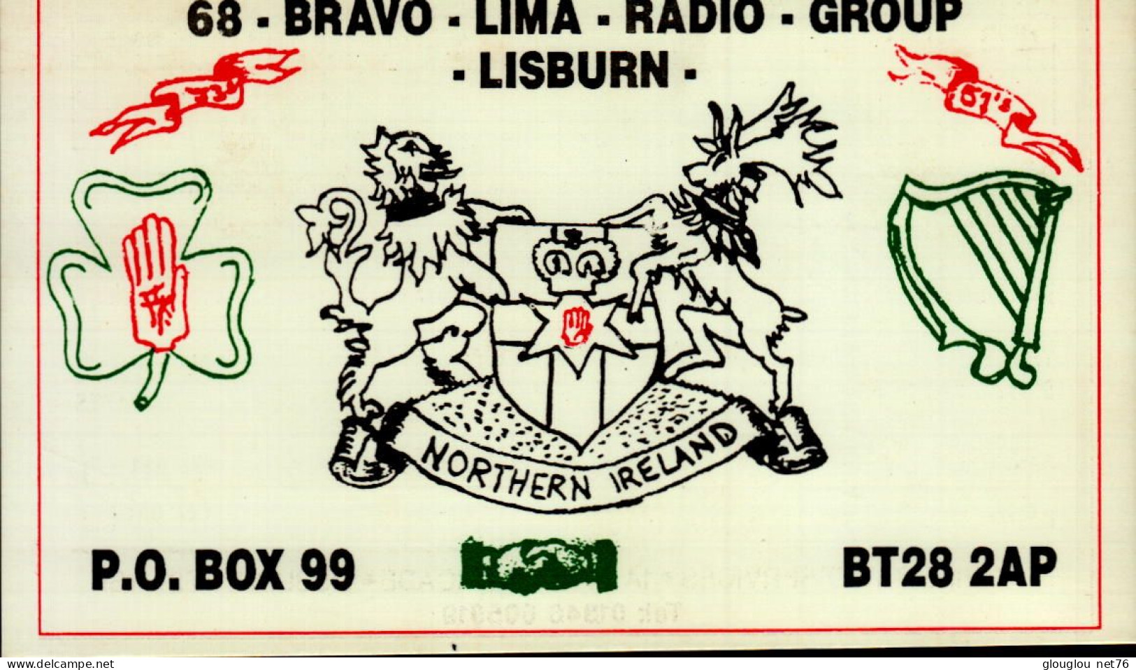 CARTE QSL...68-BRAVO-LIMA-RADIO-GROUP-LISBURN    1997 - Radio