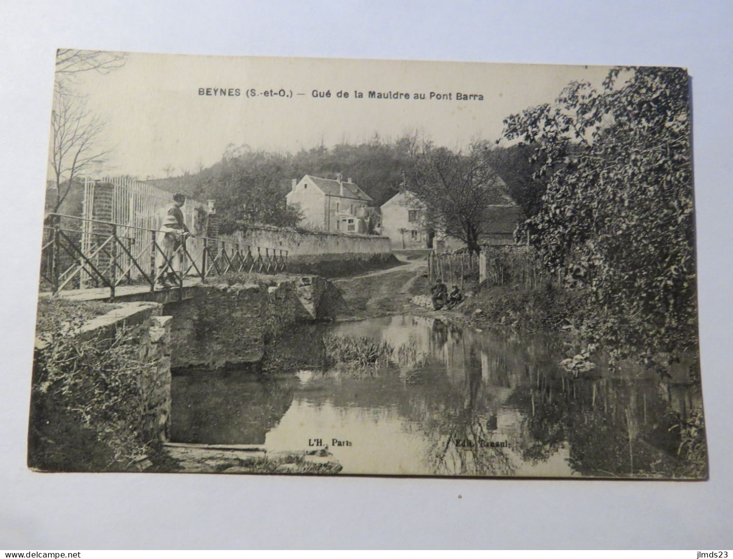 BEYNES, YVELINES, GUE DE LA MAULDRE AU PONT BARRA, CPA - Beynes