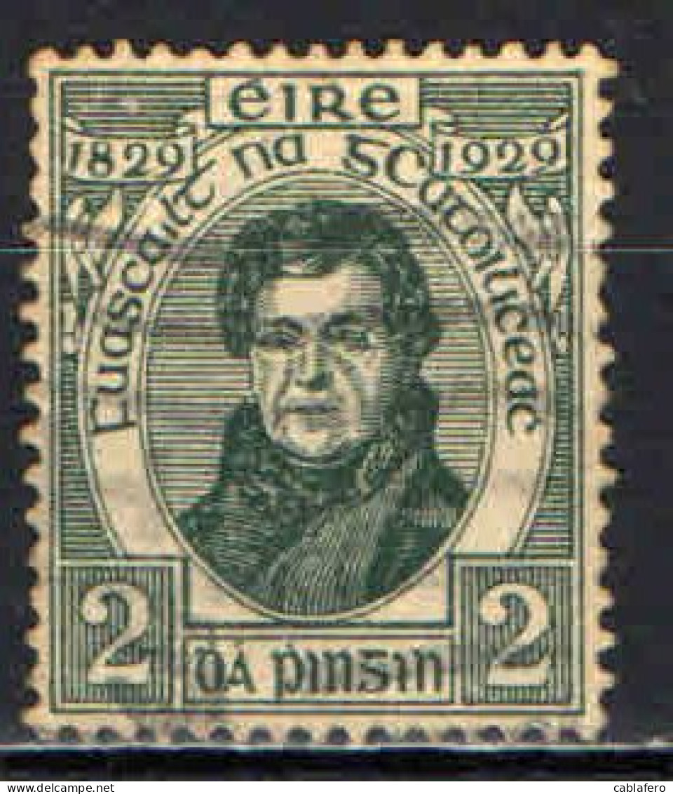 IRLANDA - 1929 - CENTENARIO DELLA LIBERTA' DI CULTO CATTOLICO - EFFIGIE DI DANIEL O'CONNEL - POLITICO - USATO - Used Stamps