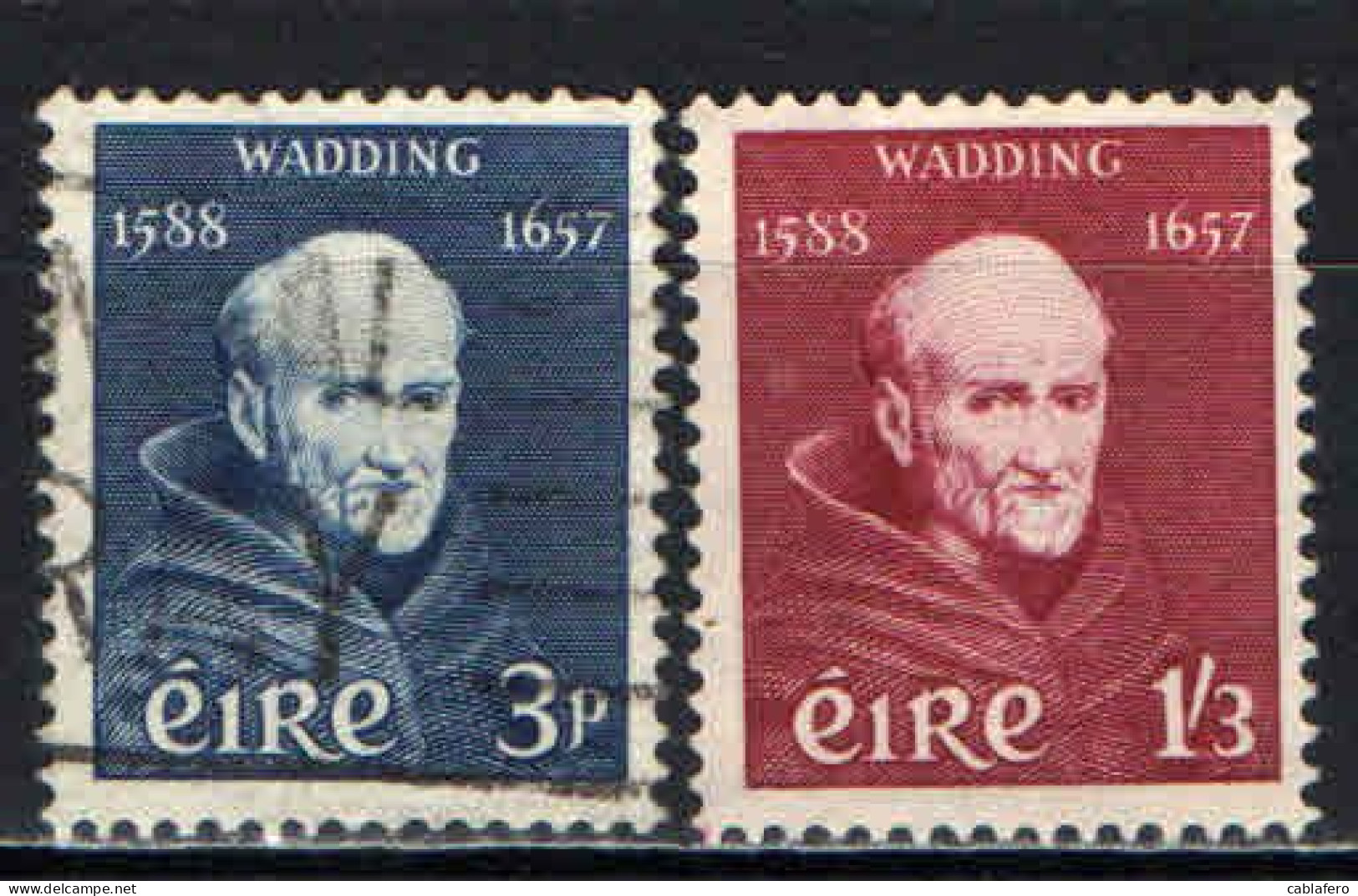 IRLANDA - 1957 - 3° CENTENARIO DELLA MORTE DI PADRE LUKE WADDING - MONACO FRANCESCANO - USATI - Used Stamps