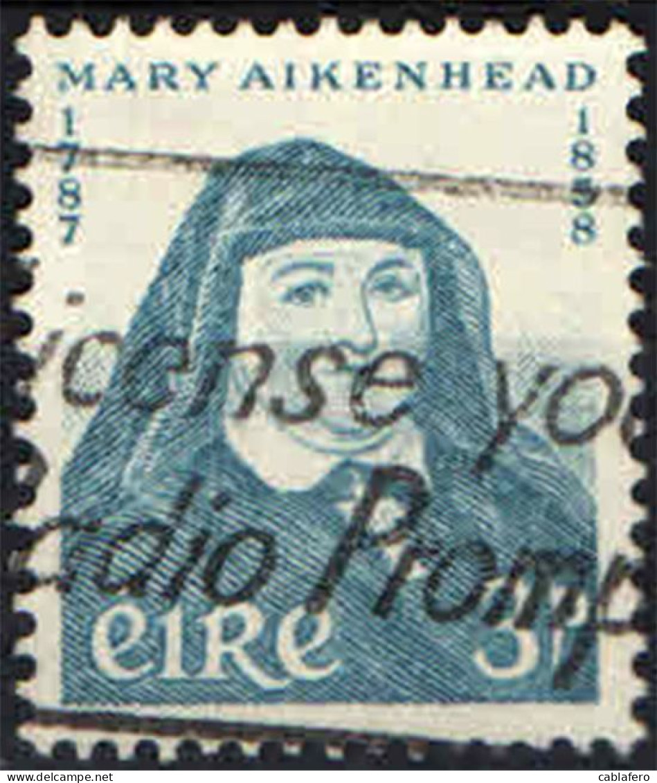 IRLANDA - 1958 - CENTENARIO DELLA MORTE DI SUOR MARY AIKENHEAD - USATO - Gebruikt